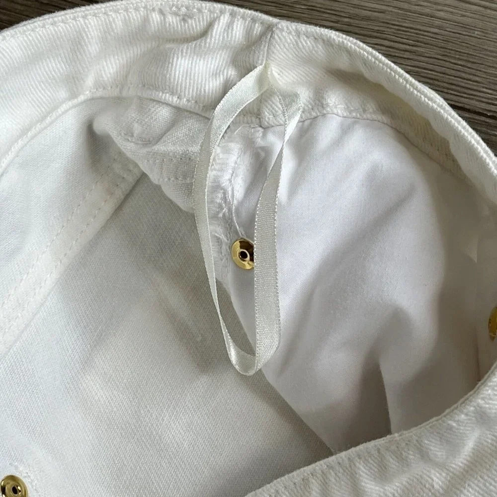 Anne Klein Jeans Womens 14 White 5 Pocket Jeans Embroidery detail at Hem - Picture 12 of 14